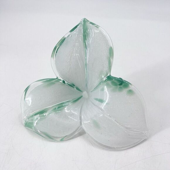 Set of 4 Vintage Murano Blown Glass Flowers Red Green Blue - Picture 7 of 16